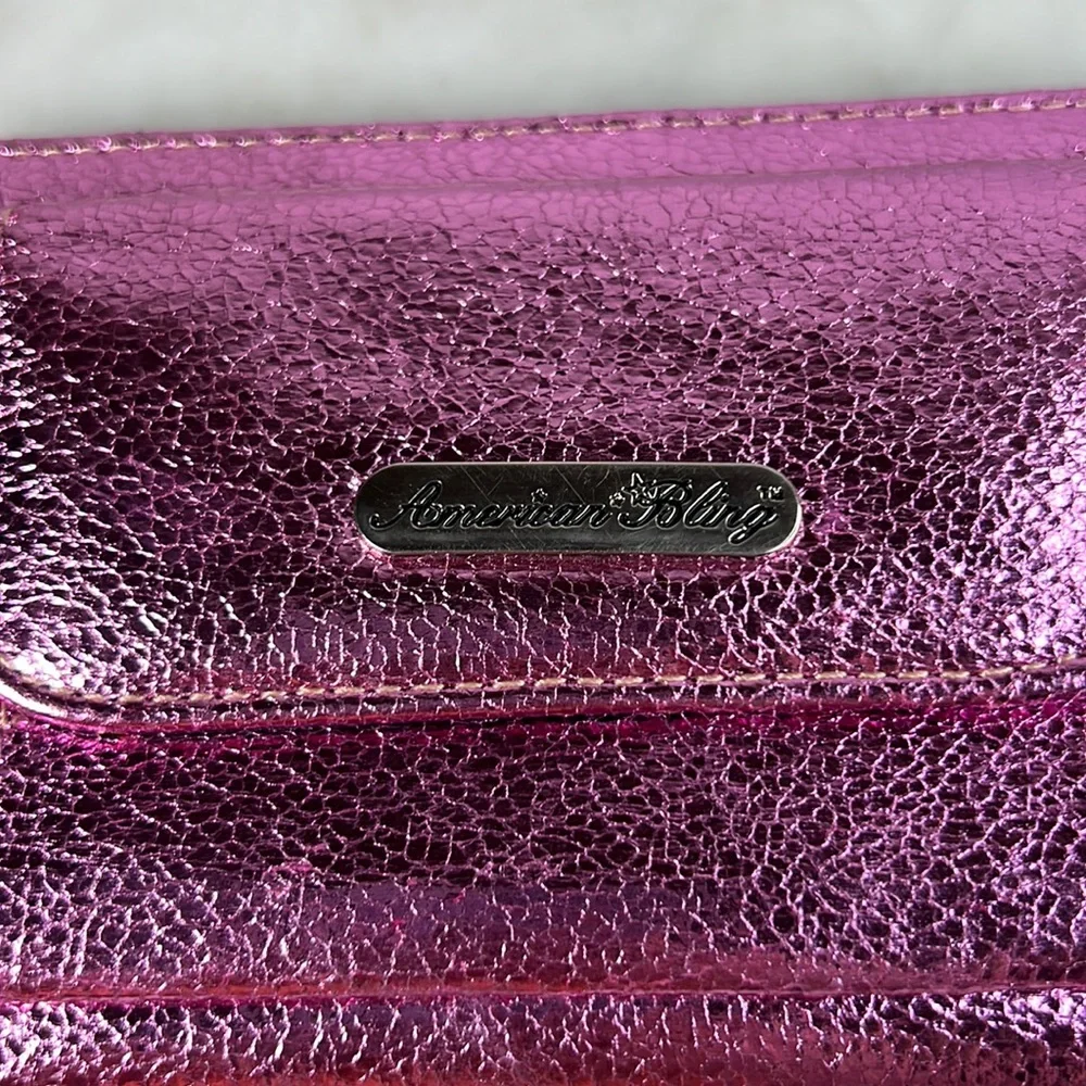 American Bling Pink metallic wallet - Picture 2 of 16